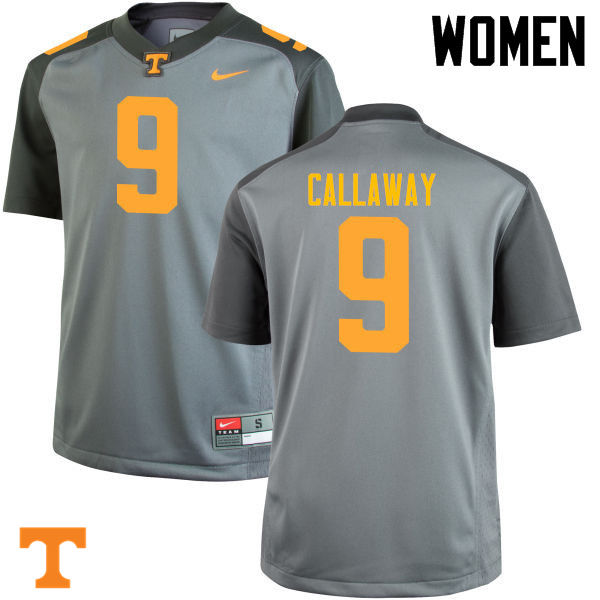 Women #9 Marquez Callaway Tennessee Volunteers College Football Jerseys-Gray